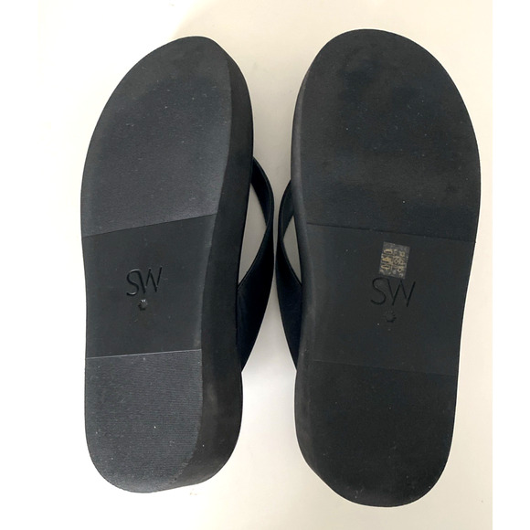 Stuart Weitzman Contempo Thong Toe Flatform Sandal Platform Wedge Black 9.5 - Picture 10 of 11